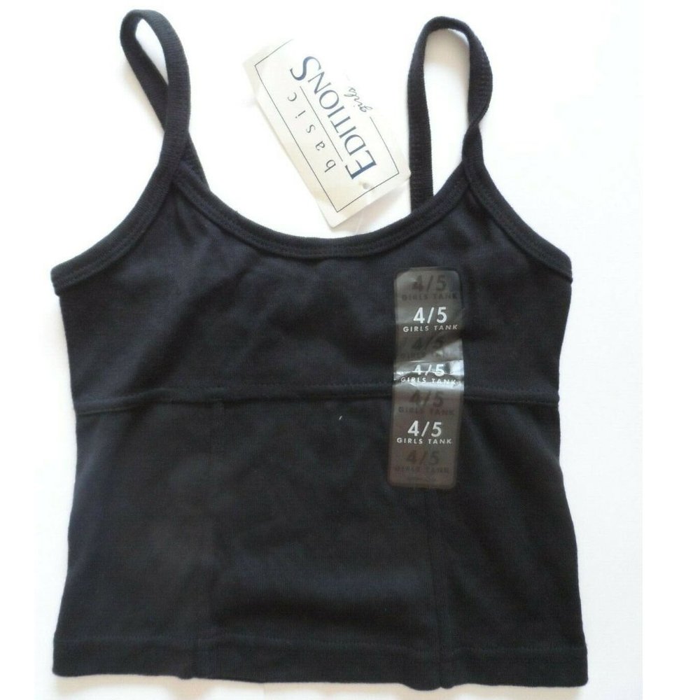 Basic Editions Girls Tank, Black, Size: XS 4/5